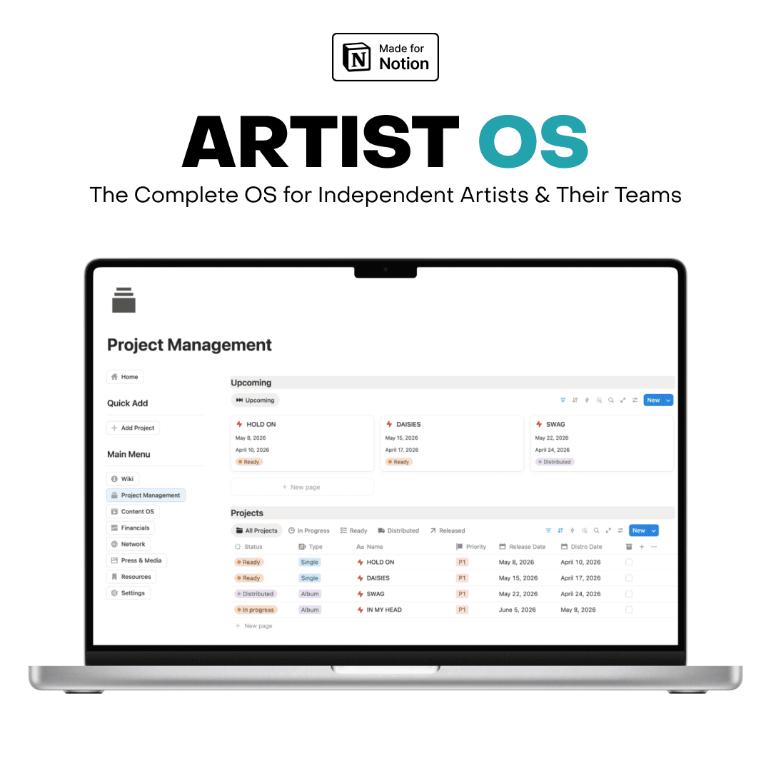 Artist OS — Made for Notion